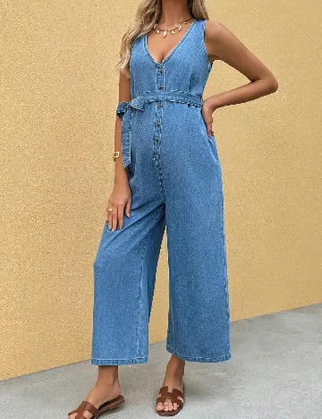 Salopeta SHEIN Maternity, albastru