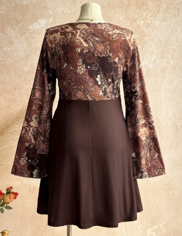 Rochie scurta SHEIN CURVE, maro