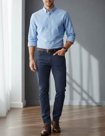 Pantaloni Bershka, albastru