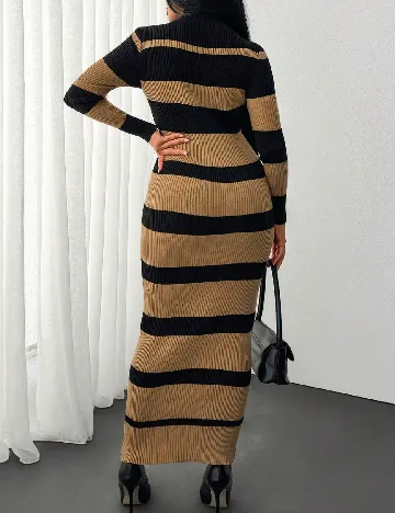 Rochie lunga SHEIN, negru/maro