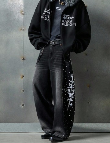 Blugi Neon Blanc, negru