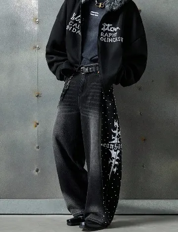 Blugi Neon Blanc, negru