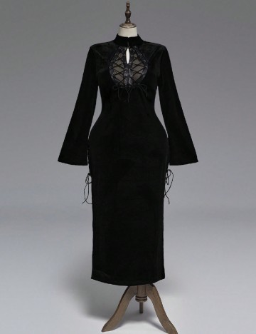 Rochie lunga Romwe Plus Size, negru