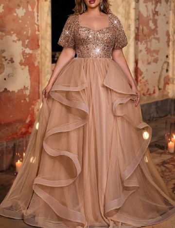 Rochie lunga SHEIN CURVE, maro deschis