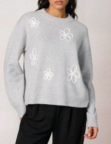 Pulover Oversize Sinsay, gri