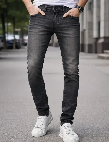 Blugi Zara, gri inchis