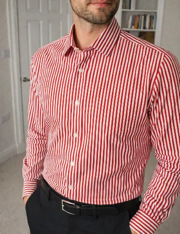 Camasa Zara, rosu/alb