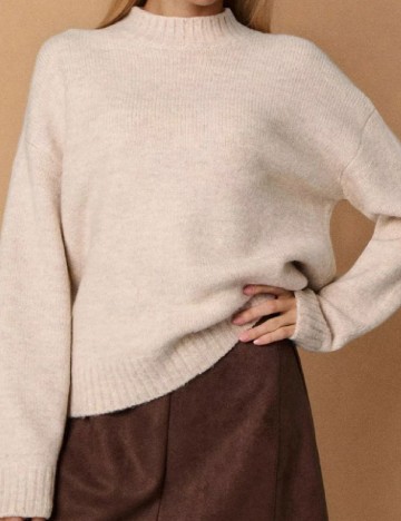 Pulover Oversize Sinsay, crem