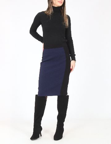 Fusta Zara, negru/bleumarin