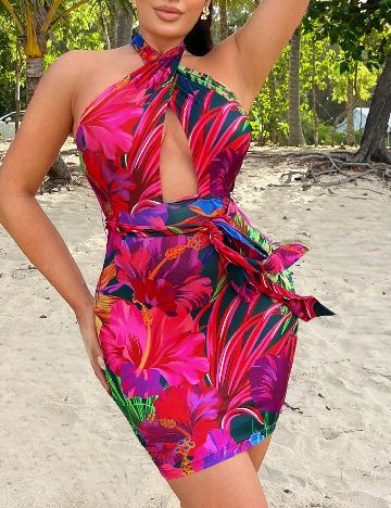 Rochie scurta SHEIN, floral print