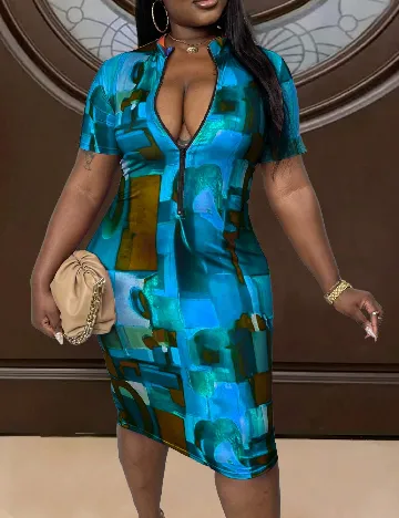 Rochie medie SHEIN CURVE, mix culori