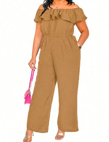 Salopeta SHEIN CURVE, maro