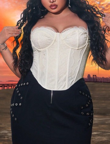 Corset SHEIN CURVE, ecru