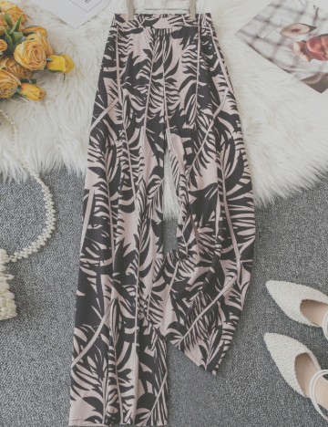 Pantaloni SHEIN CURVE, negru/crem