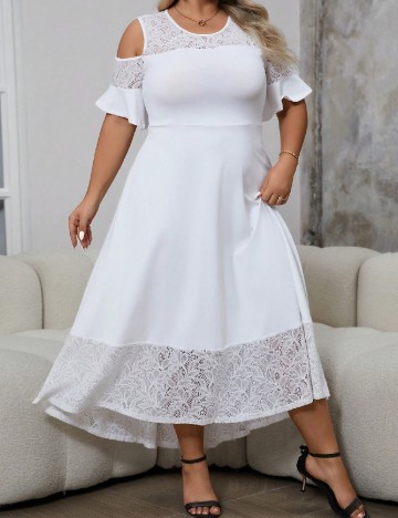 Rochie medie SHEIN CURVE, alb