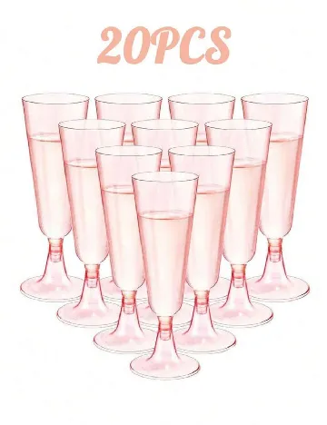 Set pahare sampanie, 20 buc. SHEIN, roz