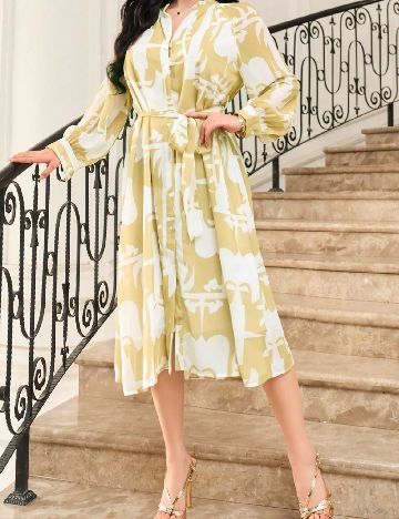 Rochie medie Dazy, verde/alb