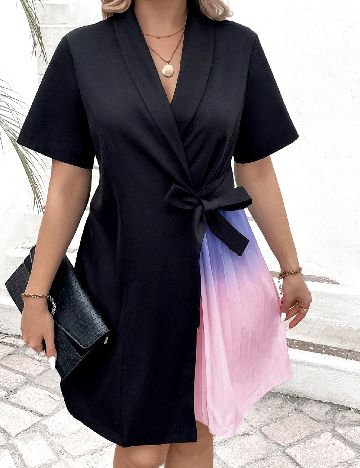 Rochie scurta SHEIN CURVE, negru/roz