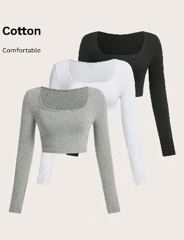 Set topuri 3 bucati SHEIN, mix culori