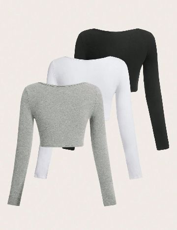 Set topuri 3 bucati SHEIN, mix culori