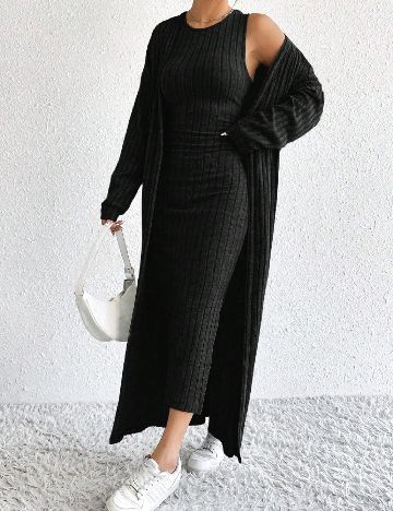 Set Rochie si Cardigan SHEIN, negru