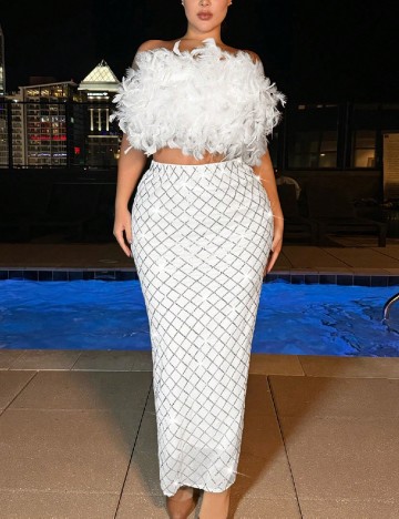 Compleu SHEIN CURVE, alb