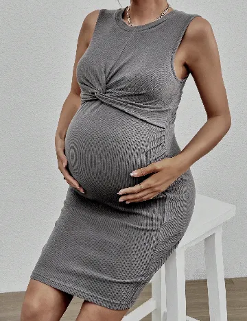 Rochie scurta SHEIN Maternity, gri