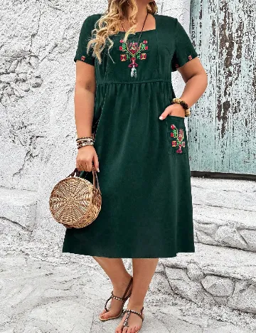 Rochie medie SHEIN CURVE, verde