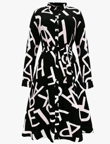 Rochie medie SHEIN CURVE, negru/roz