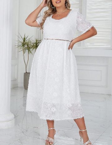 Rochie medie SHEIN CURVE, alb