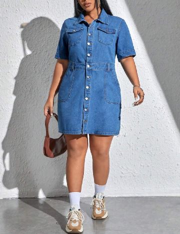 Rochie scurta SHEIN CURVE, albastru