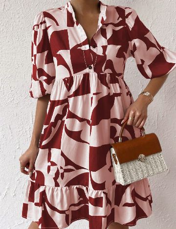 Rochie scurta SHEIN, roz/rosu