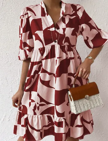 Rochie scurta SHEIN, roz/rosu