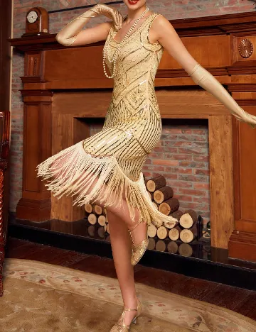 Rochie medie SHEIN, auriu