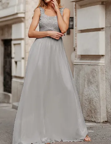 Rochie lunga Ever-Pretty, gri