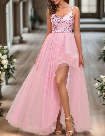 Rochie lunga Ever-Pretty, roz