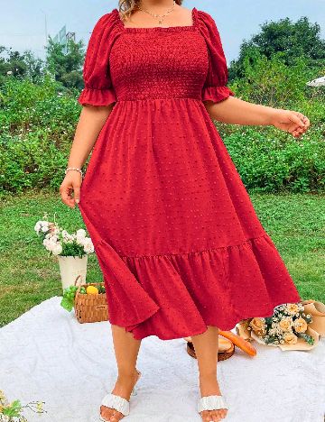 Rochie medie SHEIN CURVE, rosu