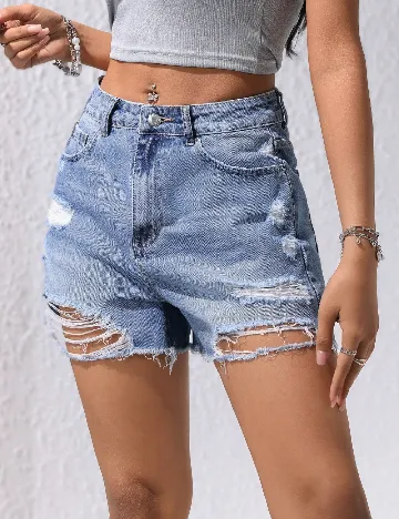 Pantaloni scurti SHEIN, albastru