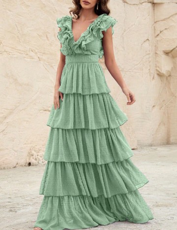 Rochie lunga Faeriesty, verde