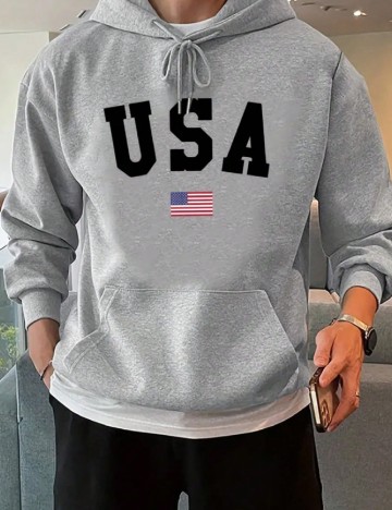 Hanorac SHEIN Plus Size Men, gri