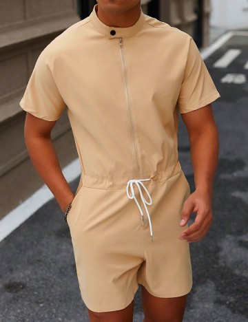 Salopeta scurta SHEIN, crem