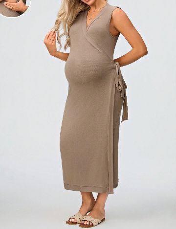 Rochie lunga SHEIN Maternity, maro