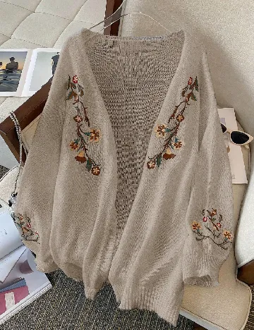 Cardigan SHEIN CURVE, maro deschis