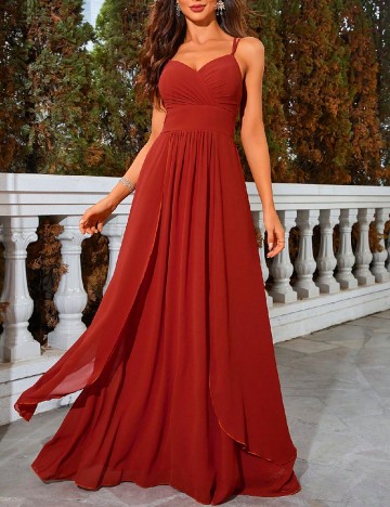 Rochie lunga UNITHORSE, caramiziu