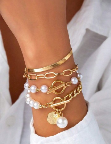 Set Bratari 4 bucati SHEIN, auriu