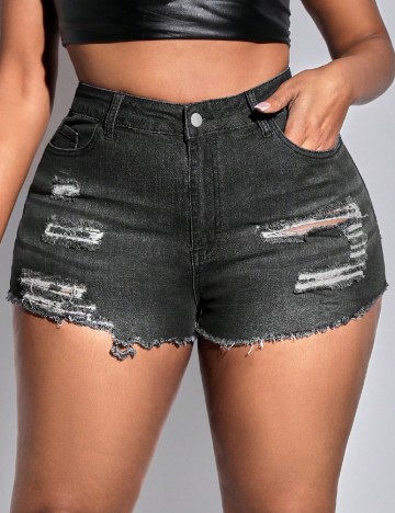 Pantaloni scurti SHEIN CURVE, negru