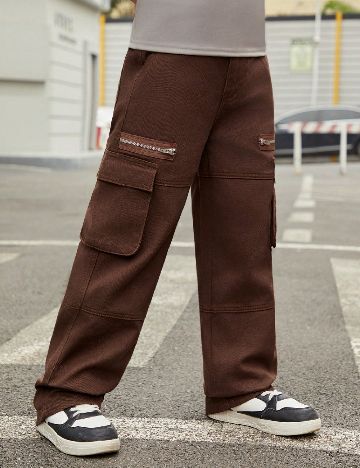 Pantaloni Shein Kids, maro