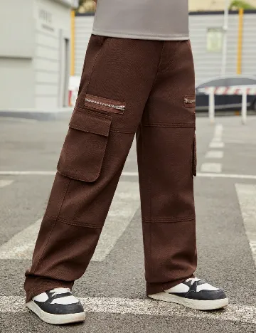 Pantaloni Shein Kids, maro