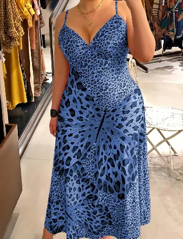 Rochie medie SHEIN CURVE, albastru