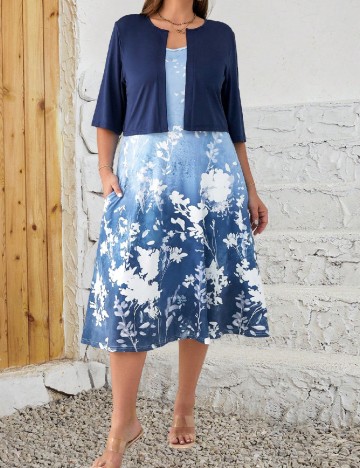 Compleu SHEIN CURVE, albastru